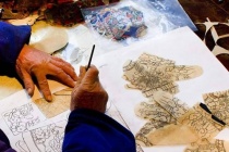 皮影制作的画稿过稿过程