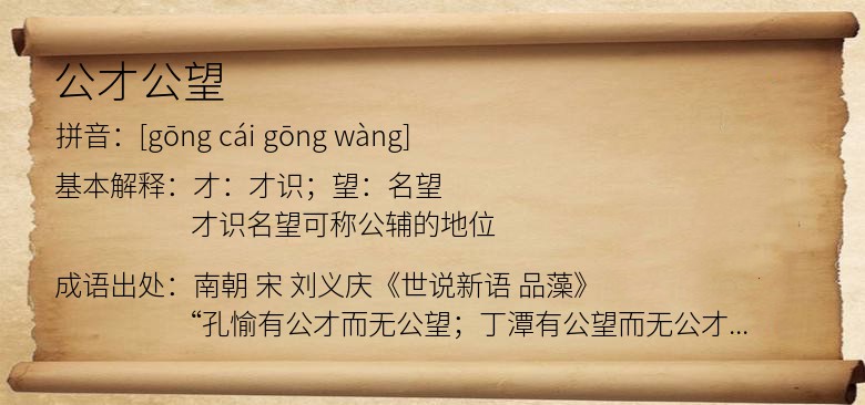 公才公望
