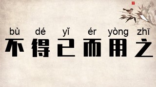 不得已而用之