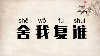 舍我复谁