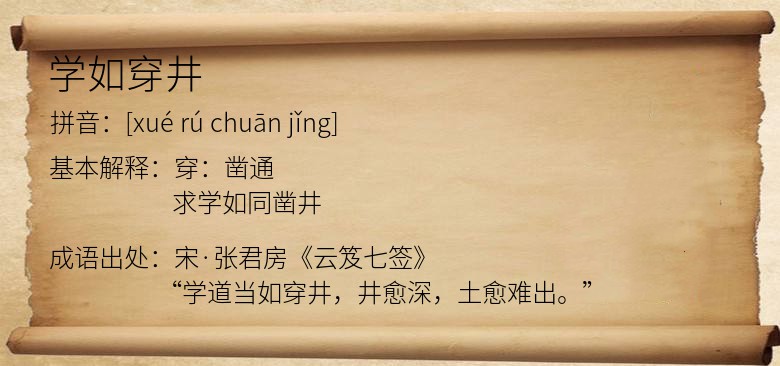 学如穿井
