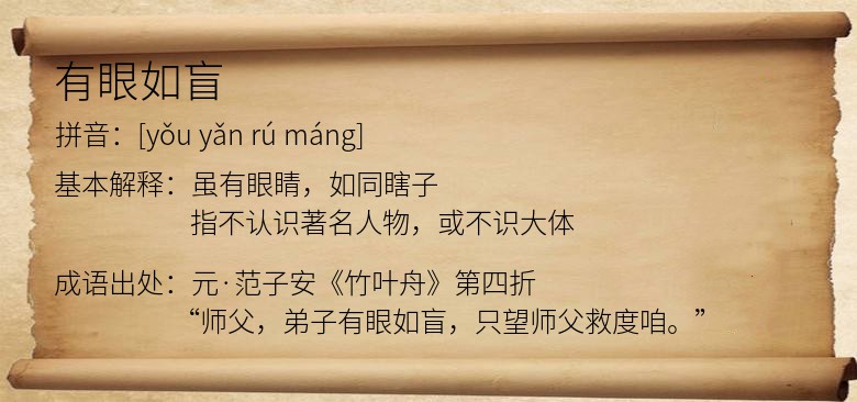 有眼如盲
