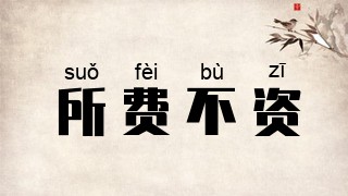 所费不资