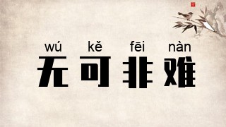 无可非难