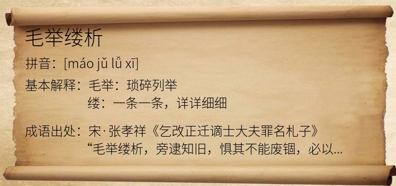 毛举缕析