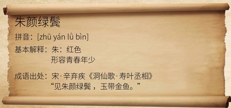 朱颜绿鬓