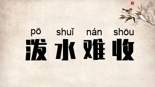 泼水难收