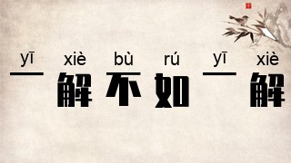 一解不如一解
