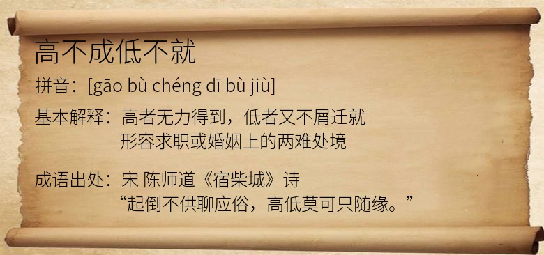 高不成低不就