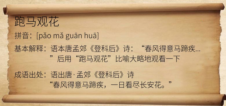 跑马观花