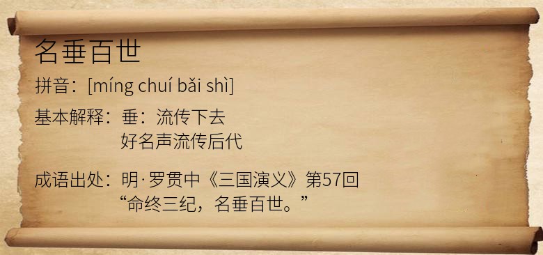 名垂百世