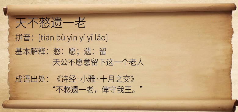 天不憗遗一老