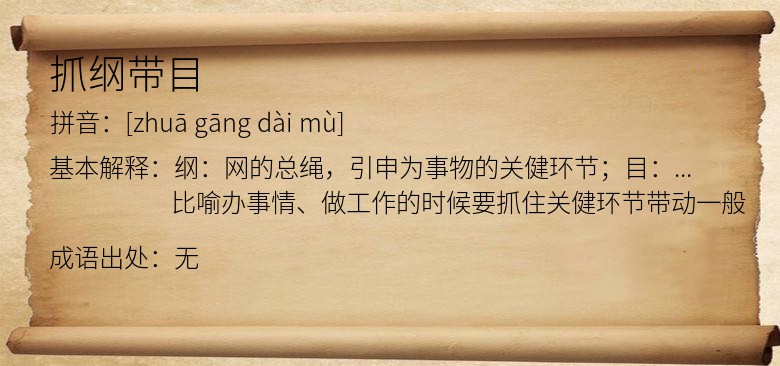 抓纲带目