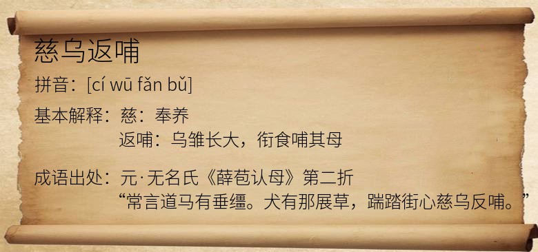 慈乌返哺