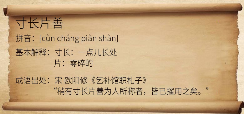 寸长片善