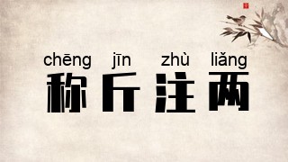 称斤注两