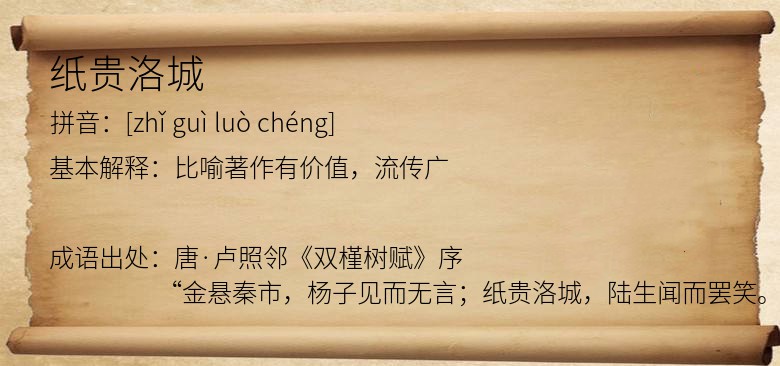 纸贵洛城