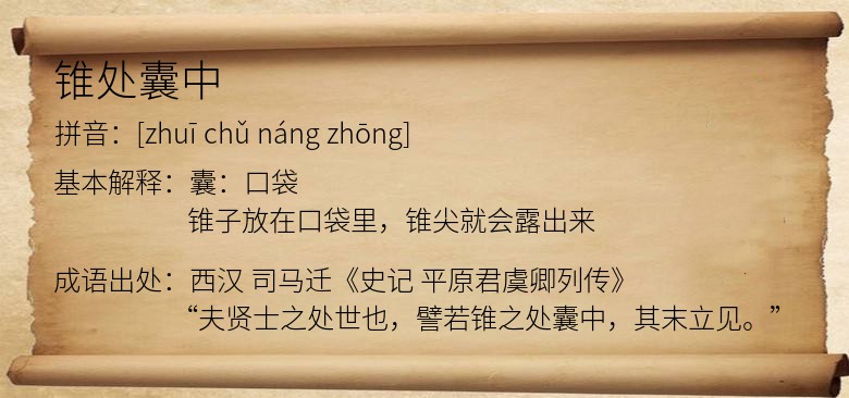 锥处囊中