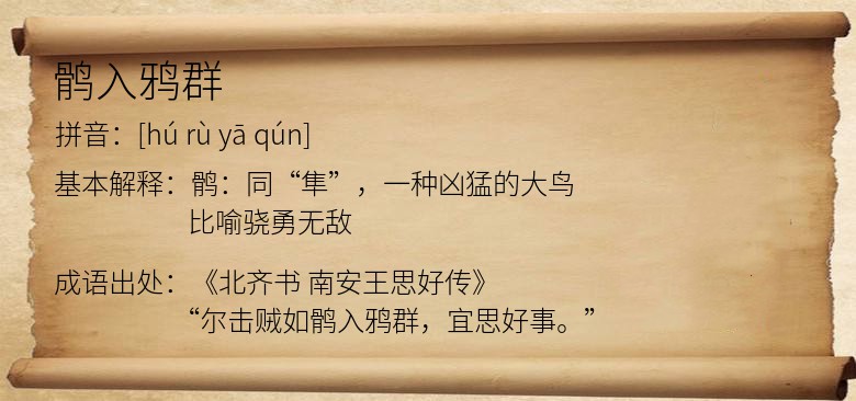 鹘入鸦群