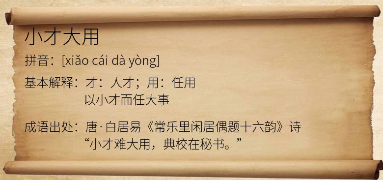 小才大用