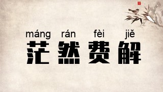 茫然费解