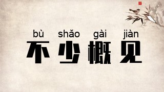 不少概见