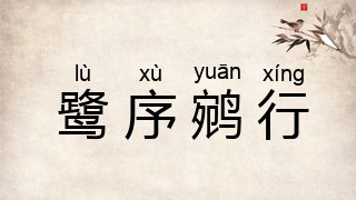 鹭序鹓行