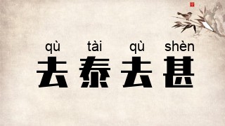 去泰去甚