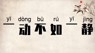 一动不如一静