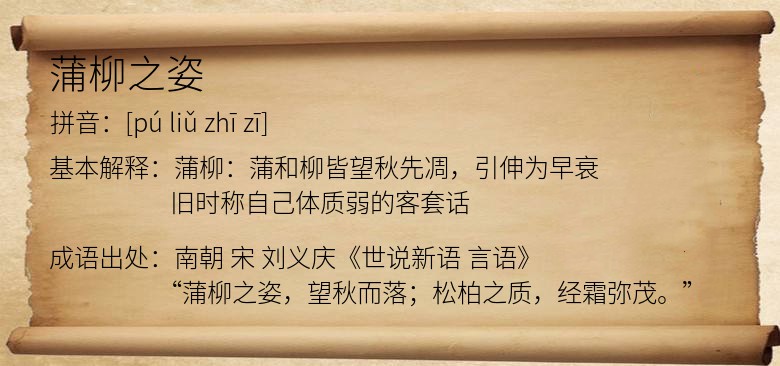 蒲柳之姿