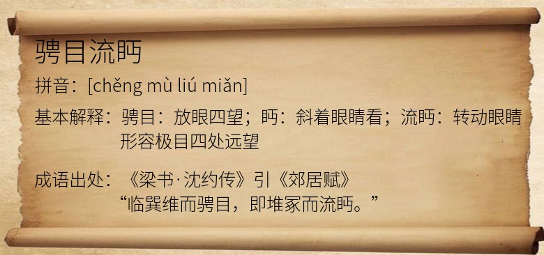 骋目流眄