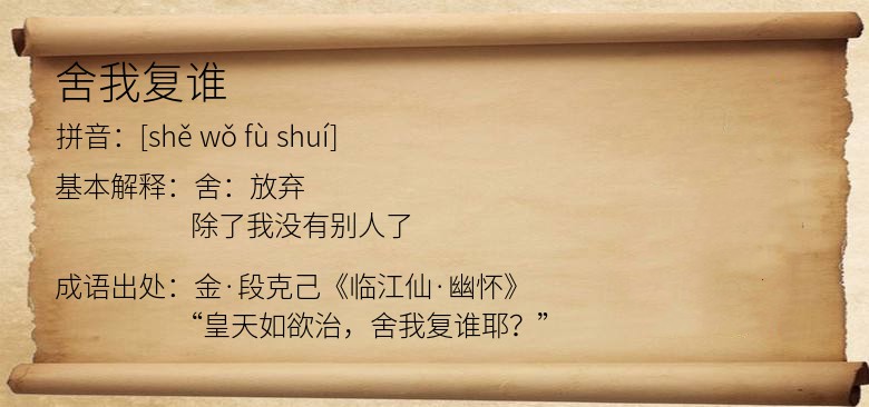 舍我复谁