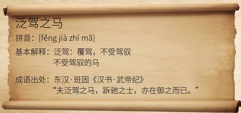 泛驾之马