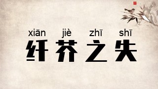 纤芥之失