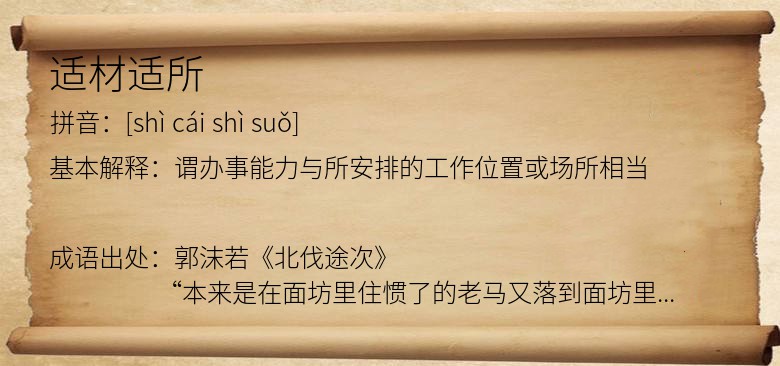 适材适所